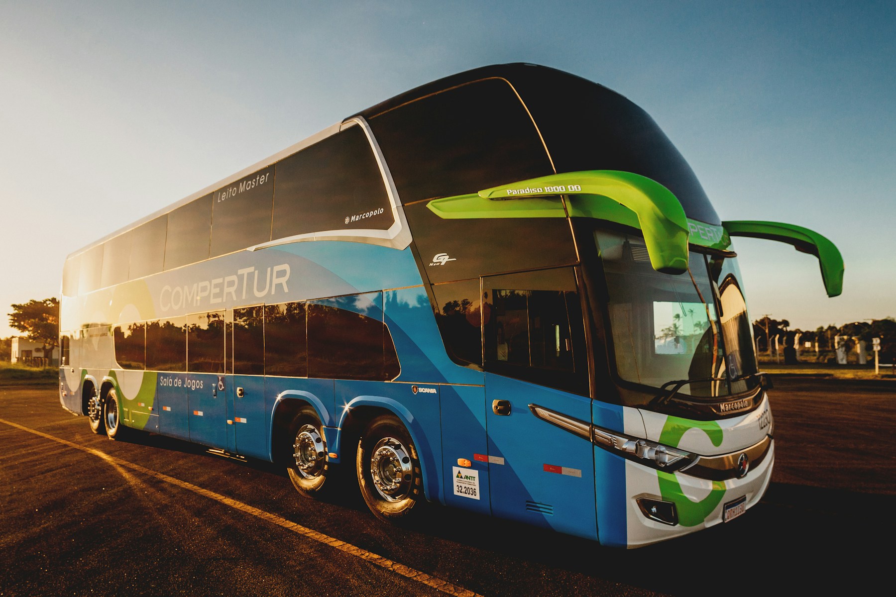 Modern coach bus ready for group travel