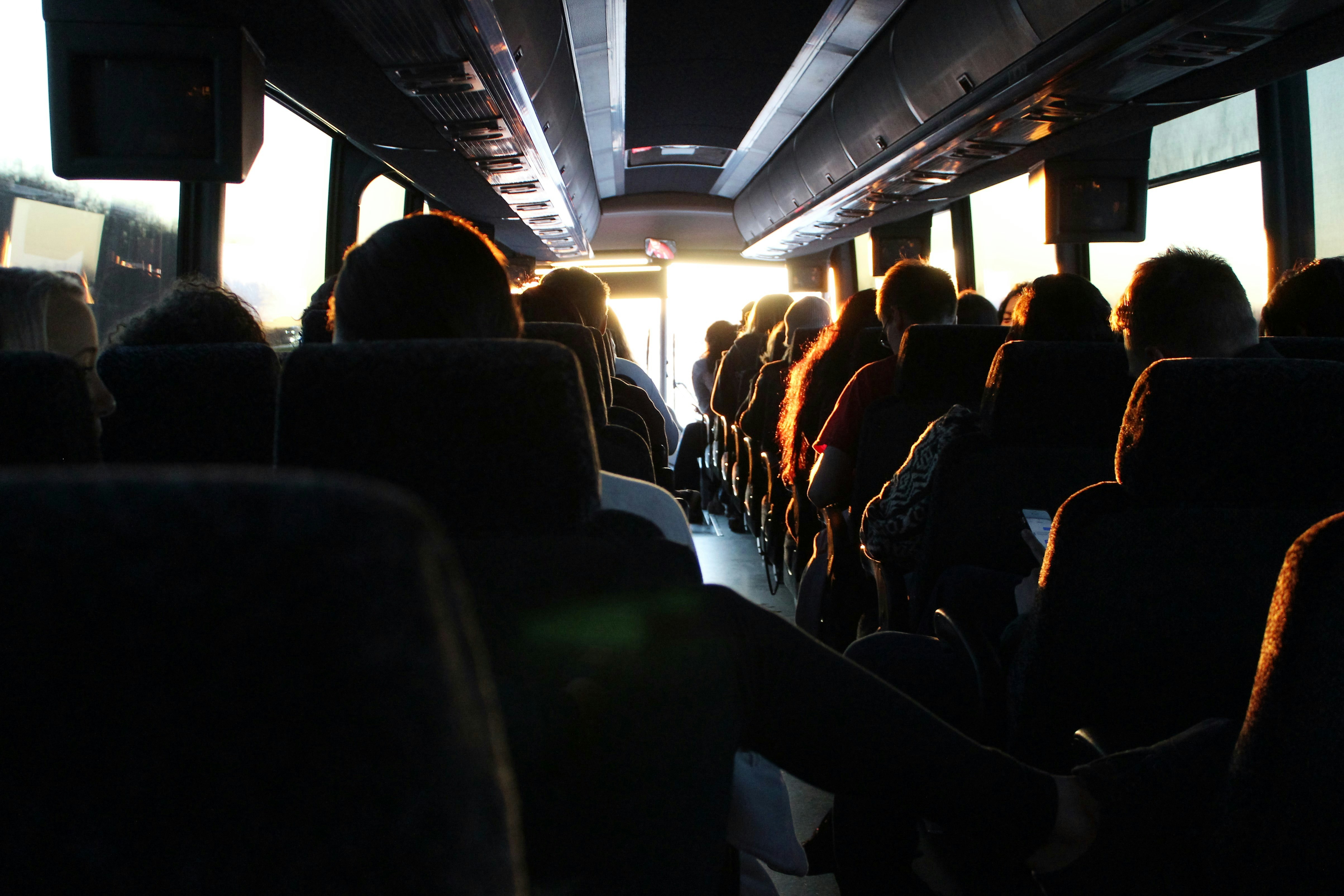 Passengers travelling together by coach